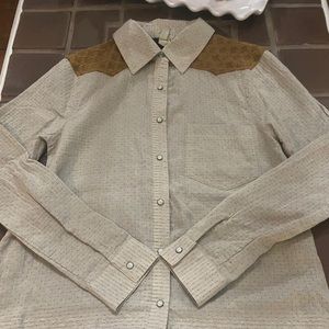 BKE Flannel Long-Sleeve w Lace Bottom Details